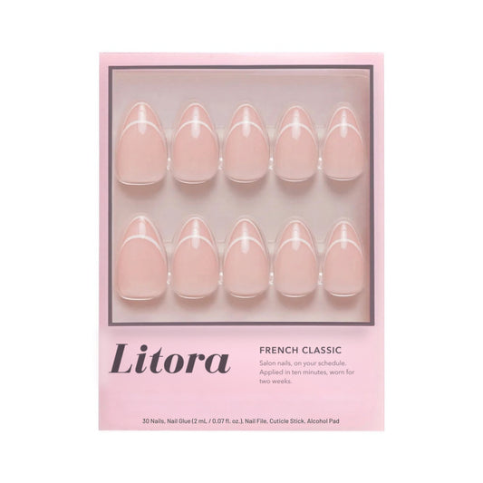 Litora French Classic uzlīmējamie nagi, iepakojums un komplekts